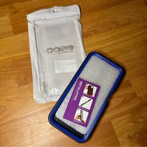 Samsung Galaxy A14 Case Blue New, Stand, Closed Plug Opening